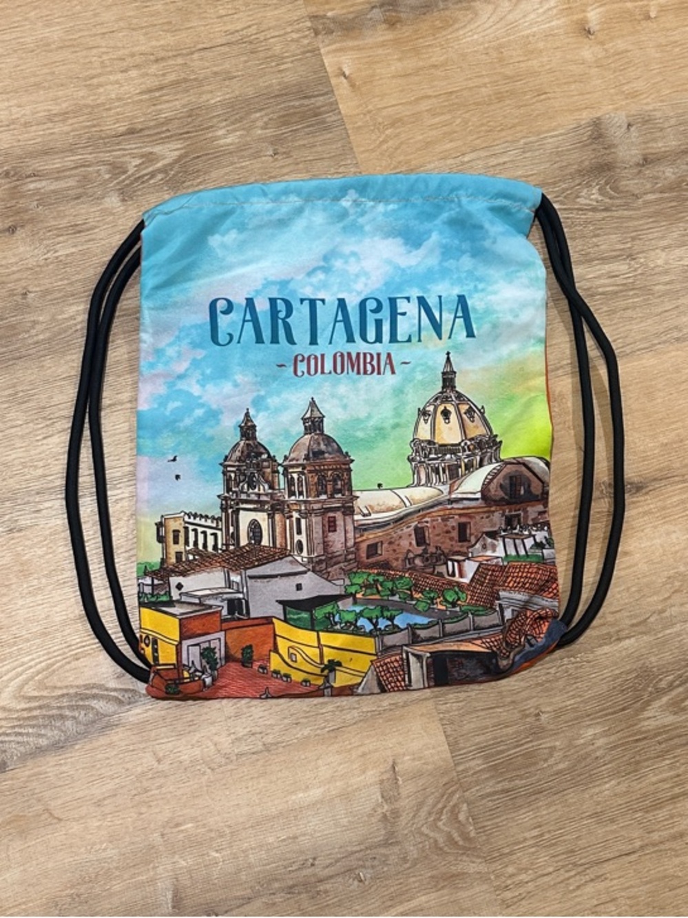 Cartagena Colombia Colorful Drawstring Backpack - Multicolor